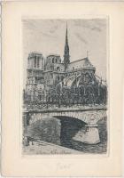 Paris, Notre Dame etching style s: L. Robin (non PC) (EK)