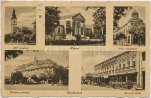 Kecskemét, Múzeum, Polgári leányiskola, Népbank palotája, Beretvás szálloda (EK)