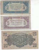 1930. 20P + 1944. 2P + 5P + 20P + 50P "A Vörös Hadsereg Parancsnoksága" + 1945. 50P T:III,...