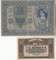 1848. 5Ft "Kossuth bankó" vörösesbarna + 1902. 1000K + 1920. 10K T:III,III-,IV