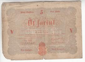 1848. 5Ft "Kossuth bankó" vörösesbarna + 1902. 1000K + 1920. 10K T:III,III-,IV