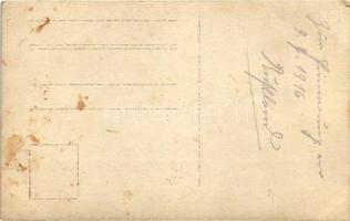 1918 WWI Military group photo, cannon