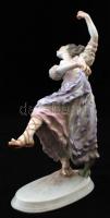 Herendi táncoló cigány lány, kézzel festett, jelzett, restaurált, m:33 cm, h:22 cm