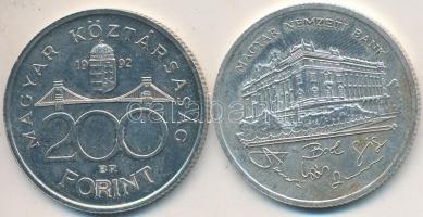 1992. 200Ft Ag "MNB" (2x) T:2,2-