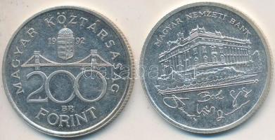 1992. 200Ft Ag "MNB" (2x) T:2,2-
