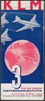 1938 A K.L.M. holland királyi légitársaság Amsterdam-Batavia menetrendje és árlistája / 1939 K.L.M. Royal Dutch Airlines flight plan