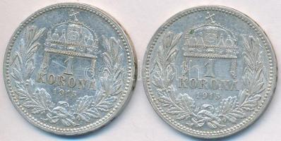 1915KB 1K Ag "Ferenc József" (2x) T:2,2-