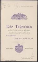 cca 1910-1920 Dán Testvérek csász. és kir. udvari szűcsök József főherceg udvari szállítóinak képekkel illusztrált többnyelvű szórólapja