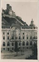 Trencsén, Erzsébet szálloda, vár / hotel, castle, &#039;I. Slovakische Briefmarken-Ausstellung&#039; So. Stpl