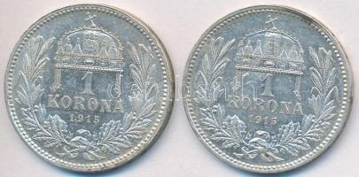 1915KB 1K Ag "Ferenc József" (2x) T:2,2-