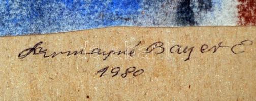 Bayer jelzéssel: Fiatal fiú portréja, pasztell, papír, üvegezett fa keretben, 44,5×28,5 cm