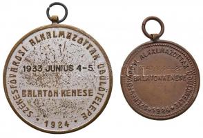 1933-1942. "Székesfővárosi alkalmazottak üdülőhelye 1924 - Balatonkenese 1924" Br és ezüst...