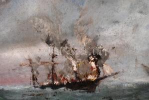 Koszkol jelzéssel: Hajótöröttek, olaj, vászon, 54,5×69 cm