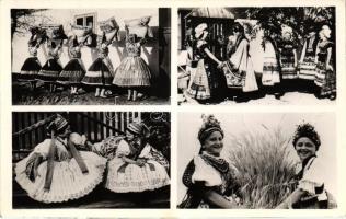 14 db RÉGI használatlan fekete-fehér motívumlap; magyar folklór (sok Kalocsa, Mezőkövesd) / 14 old u...