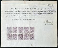 1913 10 db Kolozsvár 1K dokumentumon (250.000)