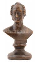 Goethe büszt, jelzés nélkül, bronz, m:9,5 cm