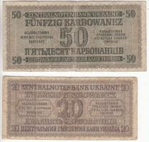 Ukrajna/Német megszállás 1942. 20K + 50K T:III-
Ukraine/German occupation 1942. 20 Karbowanez + 50 K...
