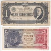Orosz Birodalom 1909. 5R (2x) + Csehszlovákia 1926. 20K + Szovjetunió 1937. 1Ch T:III
Russian Empire...