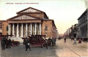 München, Hoftheater mit Maximilianstrasse / Theatre, street, automobile