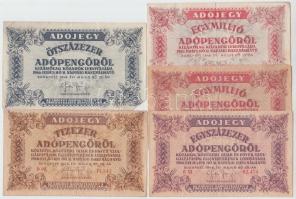 1946. 17db-os vegyes adópengő bankjegy tétel T:vegyes