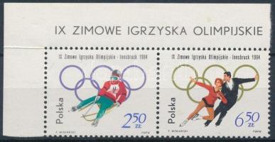 1964 Téli olimpia blokkból kitépett pár Mi 1462B, 1464B