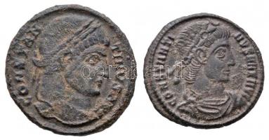 Római Birodalom / Siscia / I. Constantinus 324-325. Follis Cu (2,93g) + II. Constantinus 337-348. AE 17mm Cu (1,55g) T:2,2- Roman Empire / Siscia / Constantine I 324-325. Follis Cu &quot;CONSTAN-TINVS AVG / PROVIDEN-TIAE AVGG - ASIS crescent&quot; (2,93g) + Constantine II 337-348. AE 17mm Cu &quot;CONSTANTI-NVS MAX AVG / GLOR-IA EXERC-ITVS epsilonSIS dot in crescent&quot; (1,55g) C:XF,VF RIC VII. 183; VIII 96.