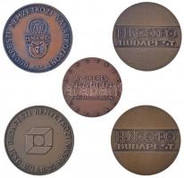 1974-1980. "HUNGEXPO - Budapesti Nemzetközi Vásár" 5db klf Br emlékérem T:1,2