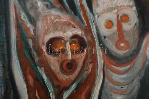 Solymári Walkó László (1909-1984): Alakok. Olaj, vászon, jelzett, keretben, 70×50 cm