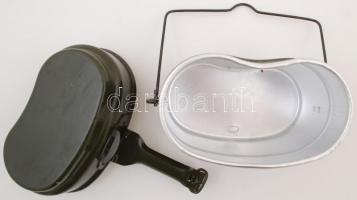 Katonai csajka + kihajtható gyalogsági ásó, utóbbi rozsdás