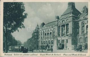 Budapest XI. Gellért tér és szálló, villamos, automobile (EK)