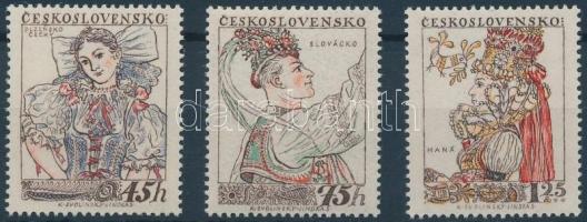 1957 Népviseletek (III) sor Mi 1051-1053 (hiányzik a záró érték)