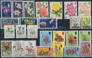 1960-1978 Virágok motívum 16 db sor 3 stecklapon, 1960-1978 Flowers motive 16 sets