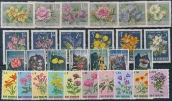 1960-1978 Virágok motívum 16 db sor 3 stecklapon 1960-1978 Flowers motive 16 sets