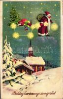 6 db főleg RÉGI motívumlap pár litho és egy silkcard; üdvözlő, karácsony, mikulás / 6 mostly old mot...