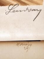 Mocsáry és Lendvay jelzéssel: 2 db festmény. Tempera, papír. kb 20x14 cm