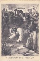 Márton Lajos: A keresztút 14 darabos képeslapfüzet; a Kalazantinus rendház kiadása / The Golgotha - ...