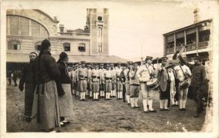 Beijing, Peking; Railway station, military parade, soldiers photo