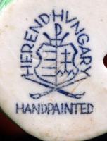 Herendi porcelán kis liba, kézzel festett, jelzett, hibátlan, m: 6,5 cm