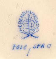 Virágmintás Herendi porcelán váza, kézzel festett, jelzett, hibátlan, m: 17,5 cm