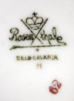 Rosenthal selb Bavaria porcelán csésze + csészealj, kézzel festett, jelzett, apró kopásnyomokkal, d:...