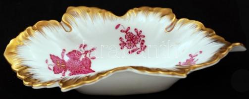 Apponyi mintás Herendi porcelán tálka, kézzel festett, jelzett, hibátlan, 15,5×8,5 cm