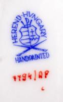 Apponyi mintás Herendi porcelán tálka, kézzel festett, jelzett, hibátlan, 15,5×8,5 cm