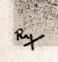 Ruzicskay György (1896-1993): Arcok. Algrafia, papír, jelzett az algrafián, 24×18 cm