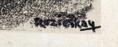 Ruzicskay György (1896-1993): Ölelkezés. Algrafia, papír, jelzett az algrafián, 24×18 cm