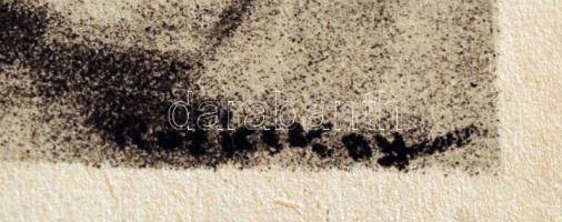 Ruzicskay György (1896-1993): Dorbézolás. Algrafia, papír, jelzett az algrafián, 24×18 cm