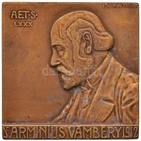 Körmendi Frimm Jenő (1886-1959) 1912. "Vámbéry Ármin" Br plakett. "AET S LXXX - Dr. ARMINIUS VÁMBÉRY 1912" (60x60mm) T:2 fo. Hungary 1912. "Ármin Vámbéry" Br plaque. Sign: Jenő Körmendi Frimm (60x60mm) C:XF spotted HP 2317.