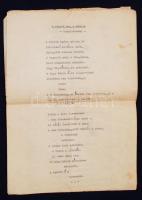 cca 1959 Szilágyi Domokos(1938-1976) erdélyi magyar költő, író, irodalomtörténész és műfordító két versének gépirata saját kezű javításokkal, 5 gépelt oldal(Két sanzon-Álmomban, A tücsök meg a hangya)