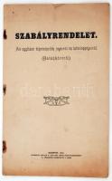 1910 Bp., Szabályrendelet az egyházi tisztviselők jogairól és kötelességeiről(hatásköréről), pl. az egyházközségre nézve, az iskolára nézve, 47p