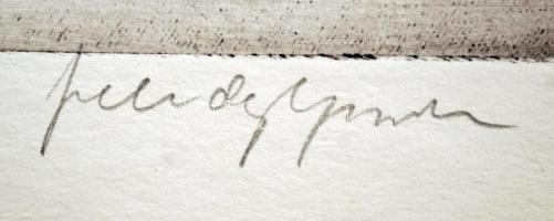 Feledy Gyula(1928-2010): A föld azé, aki megműveli! Rézkarc, papír, jelzett, 20x29 cm