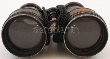 Glaser látcső, réz és bőr, jelzett, bőrtokban, apró iránytűvel